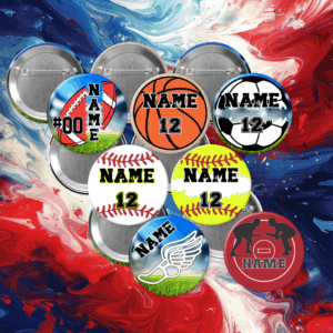 Customized Sports and Athlete Buttons