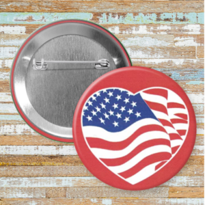 American Flag In A Heart Shape.